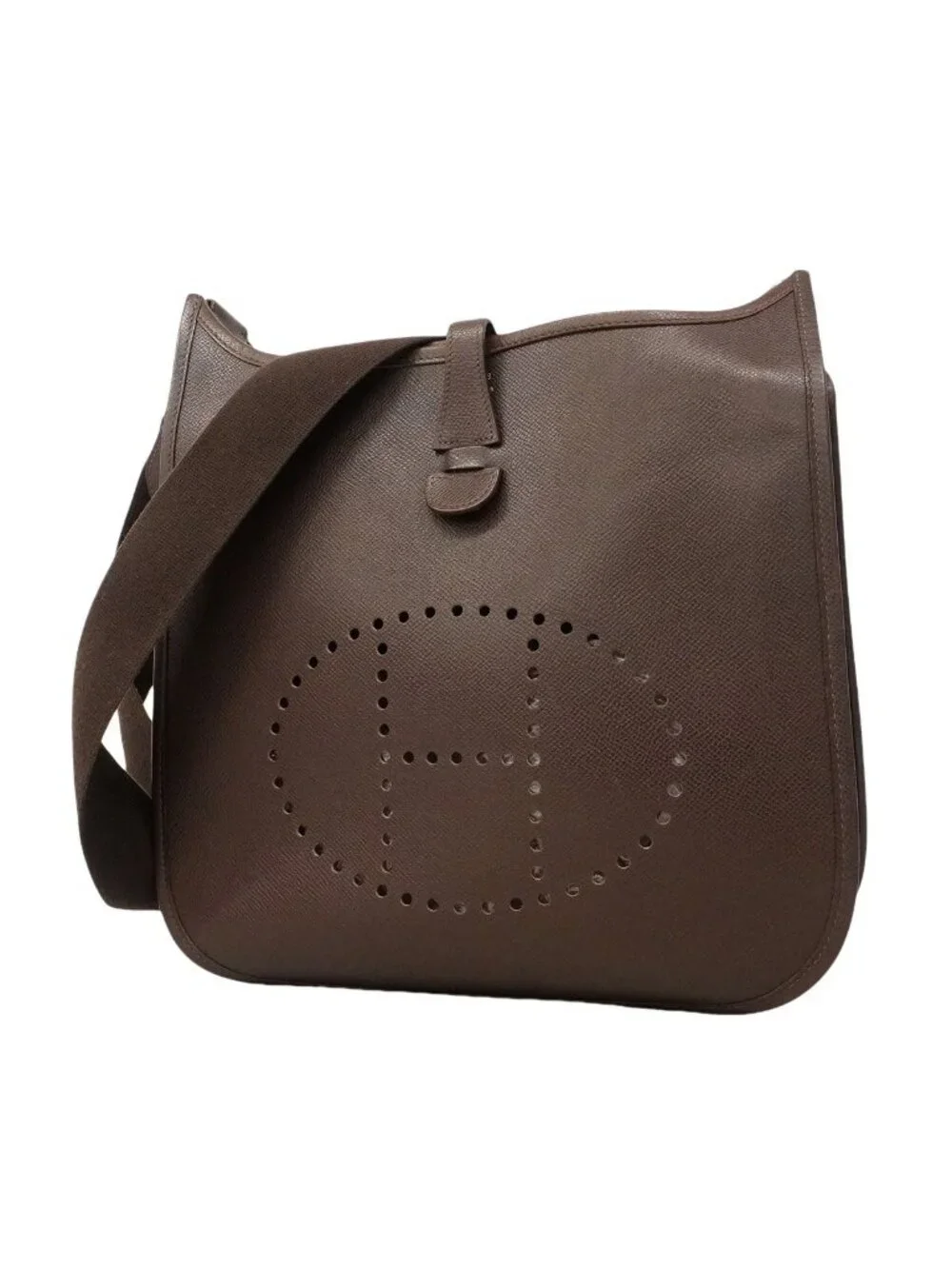 Hermes Shoulder Bag Evelyne Veau Epsom Havana Silver